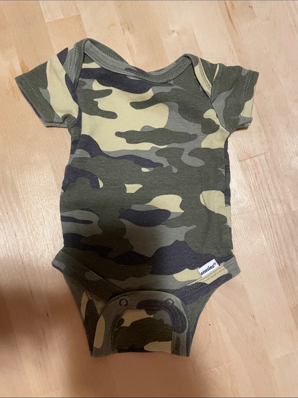 Gerber Camo Short Sleeve One-Piece Bodysuit - Olive, Khaki